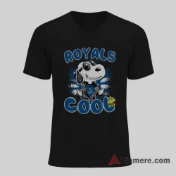 Kansas City Royals Snoopy Cool Baseball Cartoon Fan Shirt on black v-neck shirt for men graphic tee