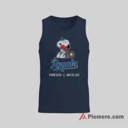 Kansas City Royals Snoopy Forever Win Or Lose Baseball Shirt on navy tank top for men graphic tee