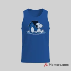 Kansas City Royals Snoopy Peanuts Dugout Cartoon Baseball Shirt on royal blue tank top for men graphic tee