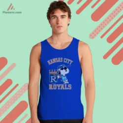 Snoopy Royals crest on royal blue tank top