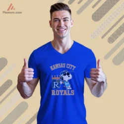 Royals Snoopy graphic on royal blue V neck