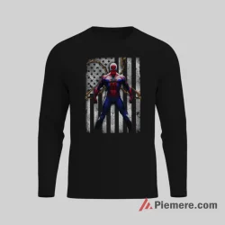 Kansas City Royals Spider Man American Flag Baseball Hero Shirt on black long sleeve shirt for men graphic tee