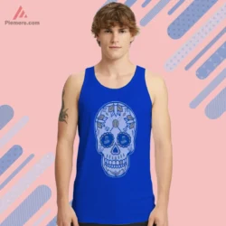 Royal blue tank top with Royals sugar skull graphic