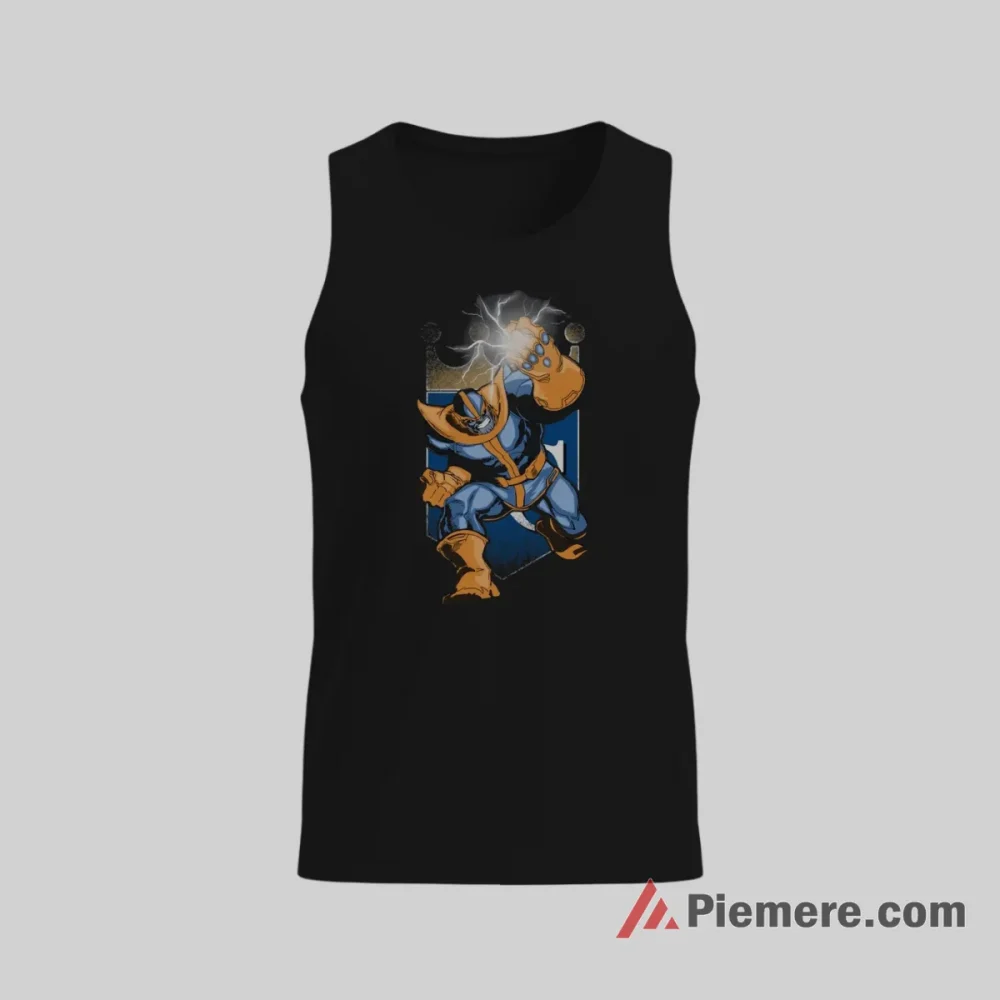 Kansas City Royals Thanos Power Gauntlet Baseball Shirt on black tank top for men graphic tee