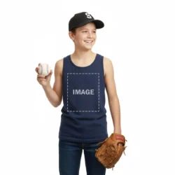 kid boy tank top navy1