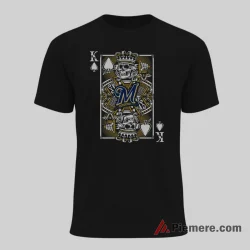 King Of Spades Skull Milwaukee Brewers Playing Card Shirt on black short sleeve shirt for men graphic tee