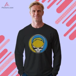 Black long sleeve tee with bold skull emblem