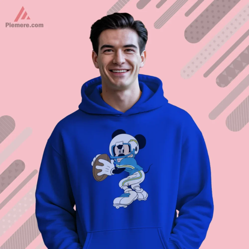 Chargers hoodie with classic cartoon vibe in royal blue
