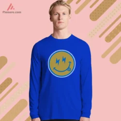 Chargers smiley face long sleeve in royal blue