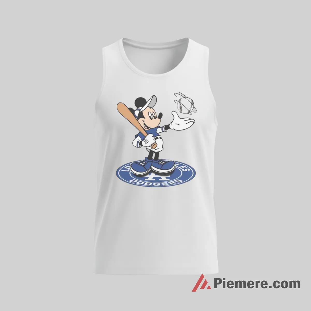 Los Angeles Dodgers Cheerful Mickey Classic Baseball Shirt on white tank top for men graphic tee