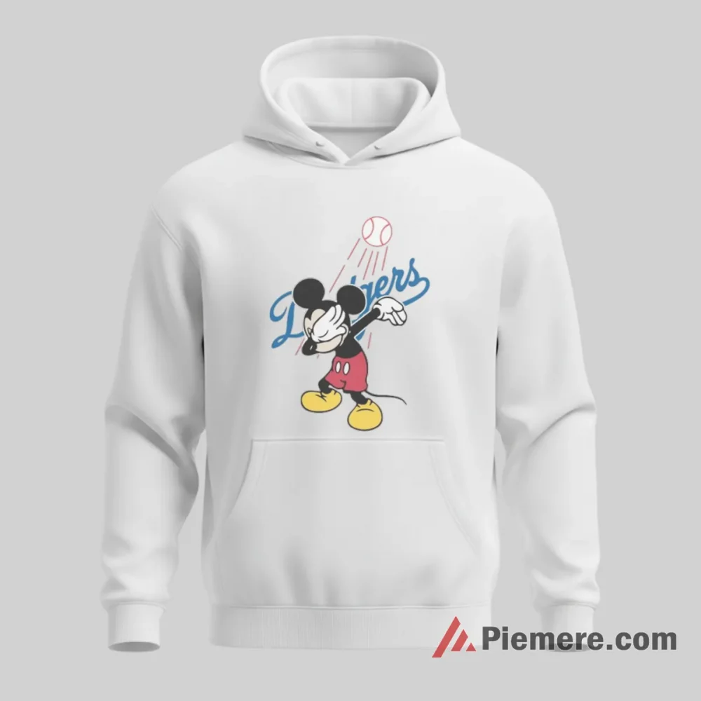 Los Angeles Dodgers Dabbing Mickey Celebration Shirt on white hoodie for men graphic tee