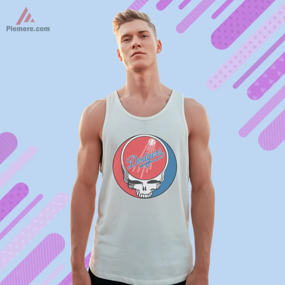 Los Angeles Dodgers Grateful Dead Shirt on white tank top