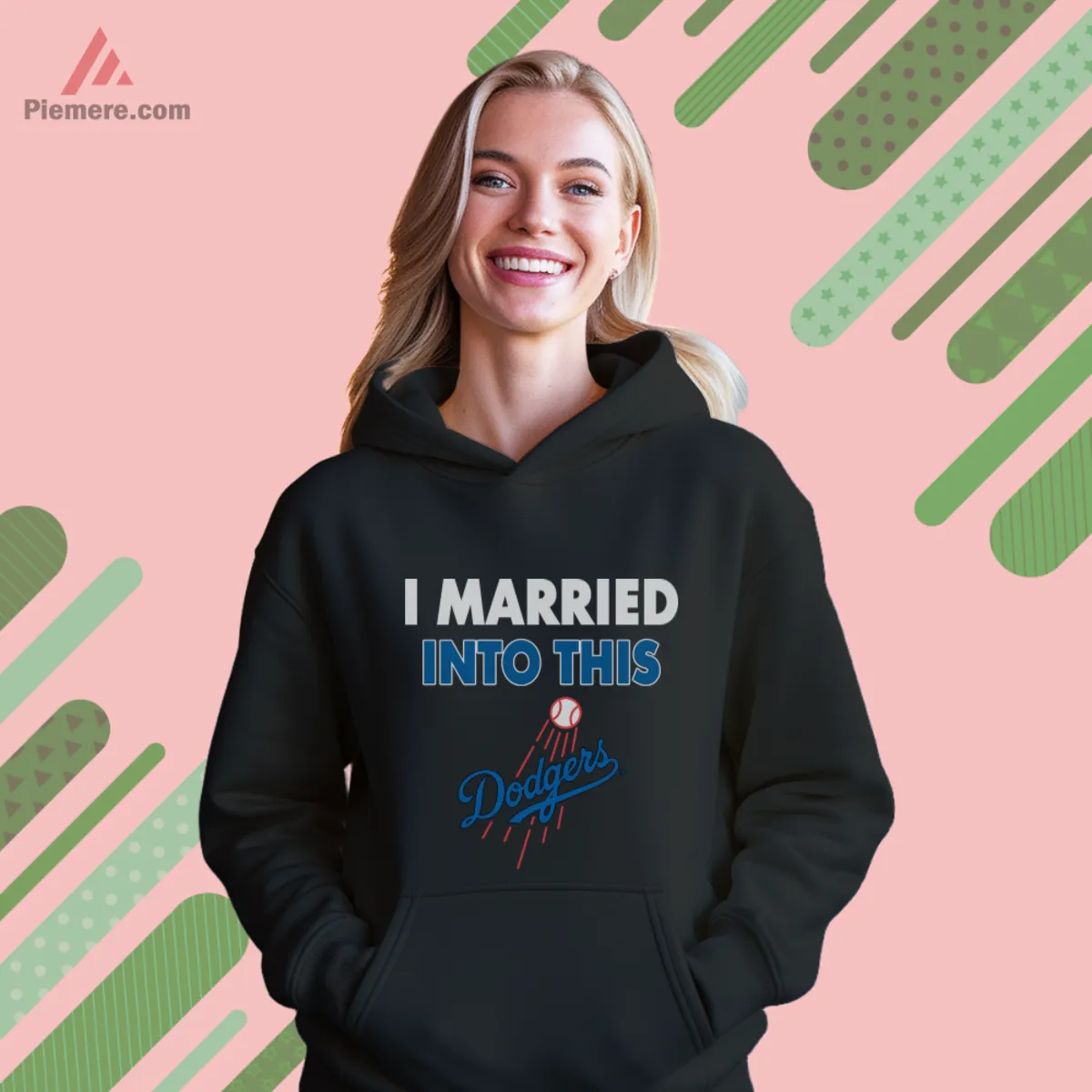 Dodgers married into this design on black hoodie