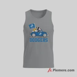 Los Angeles Dodgers Mickey Mouse And Pluto Road Trip Shirt on sport grey tank top for men graphic tee