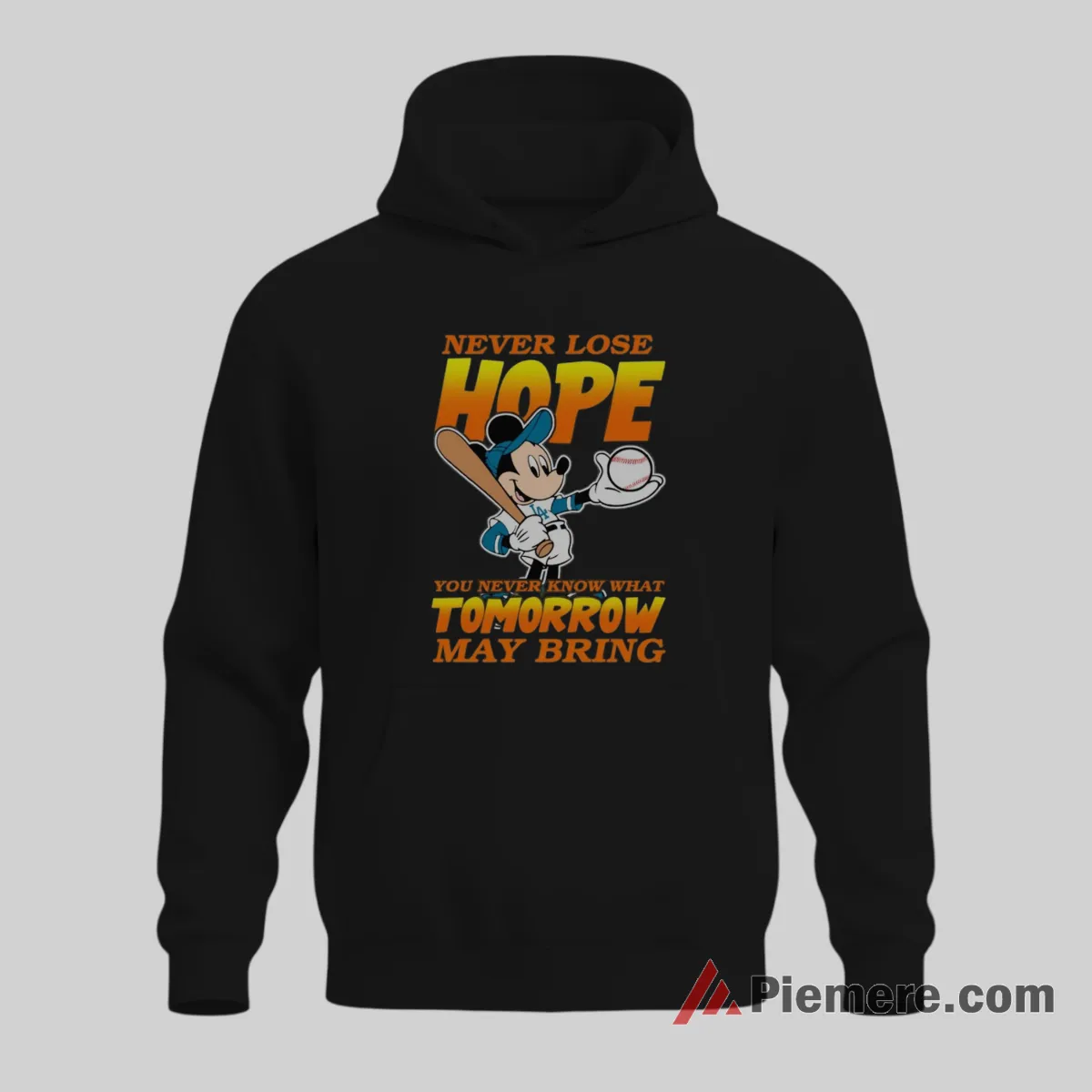 Los Angeles Dodgers Never Lose Hope Mickey Motivation Shirt on black hoodie for men graphic tee