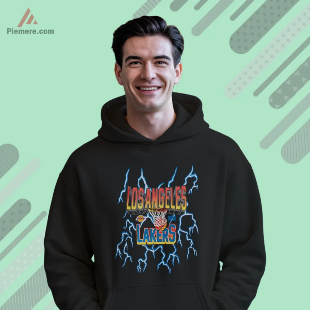 Black hoodie with Lakers electric lightning graphic