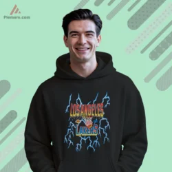 Black hoodie with Lakers electric lightning graphic
