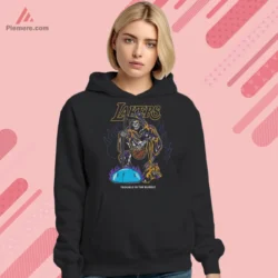 Black hoodie with Los Angeles Lakers bubble Grim Reaper design