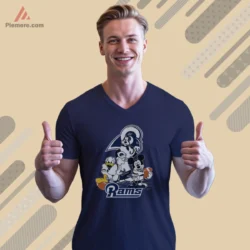 Navy V neck with Mickey Donald and Goofy art