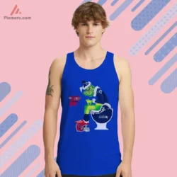 Los Angeles Rams Grinch Shirt on royal blue tank top front view