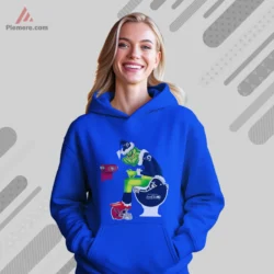 Cozy hoodie in royal blue with rivalry themed print