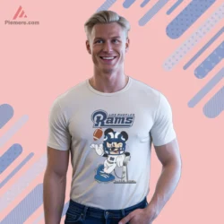 Los Angeles Rams Mickey Mouse Shirt white short sleeve front view