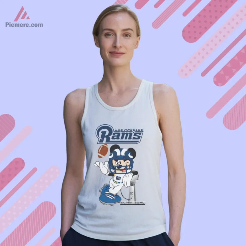 Women tank top with Rams themed character art in white