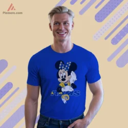 Royal blue short sleeve with bright yellow and blue accents