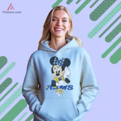 Los Angeles Rams Minnie Mouse Shirt light blue hoodie front view