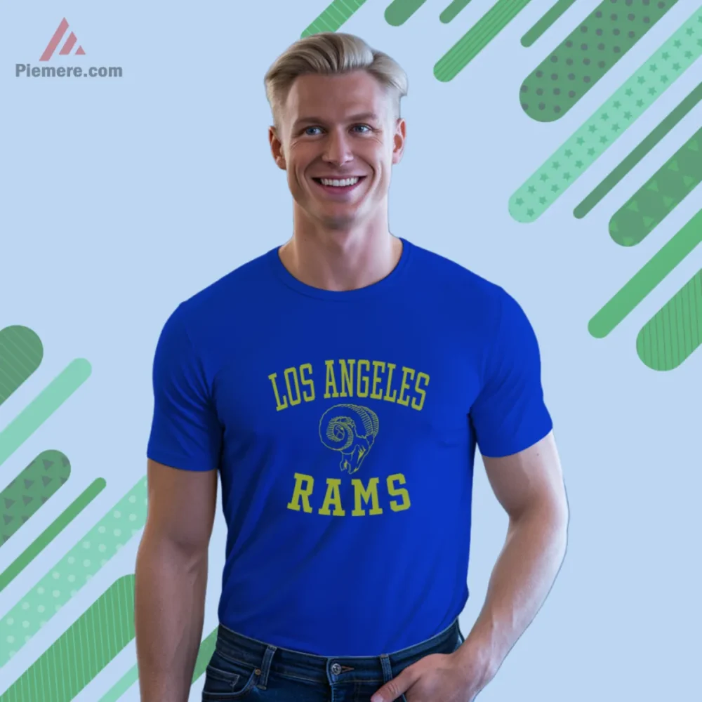 Los Angeles Rams Retro Logo Shirt royal blue short sleeve front
