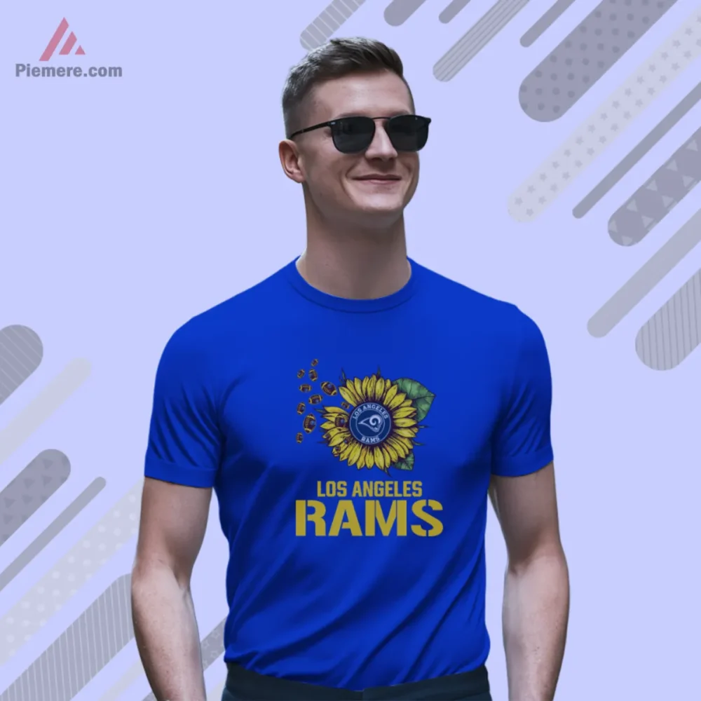 Los Angeles Rams Sunflower Shirt royal blue short sleeve front view