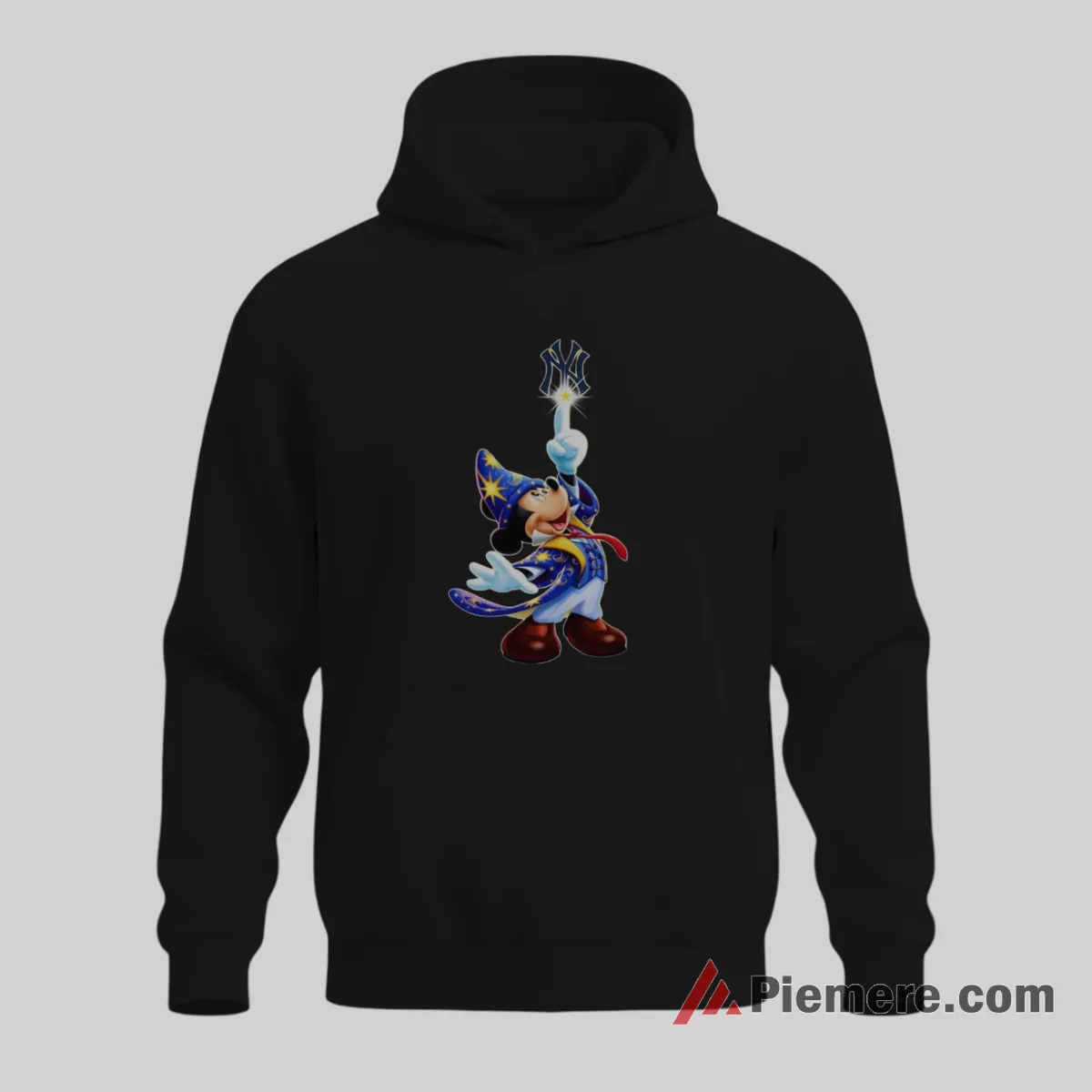Magical Sorcerer Mickey Yankees Fantasy Baseball Shirt on black hoodie for men graphic tee