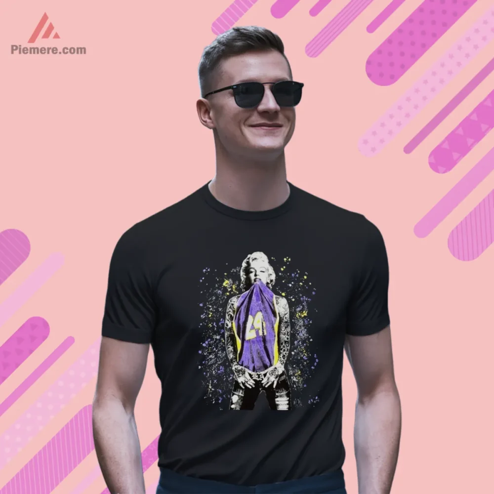 Marilyn Monroe Kobe Bryant Los Angeles Lakers 24 Tribute Basketball Shirt short sleeve black