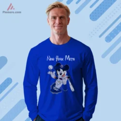 Royal blue long sleeve tee with fun New York artwork