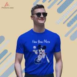Mets Mickey Baseball Shirt short sleeve royal blue with playful cartoon art
