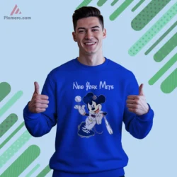 Royal blue sweatshirt that mixes classic cartoon charm and team pride