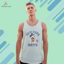 White tank top with cheerful cartoon and New York script