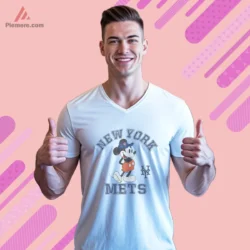White V neck tee for casual New York fans