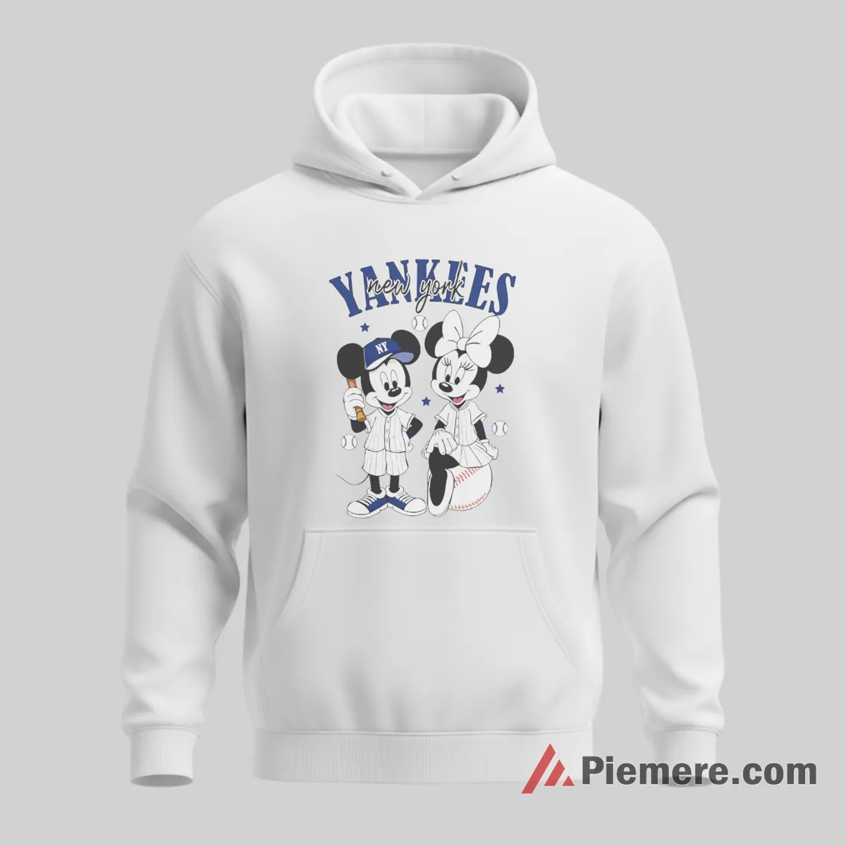 Mickey And Minnie Yankees Sweetheart Pinstripe Fan Shirt on white hoodie for men graphic tee