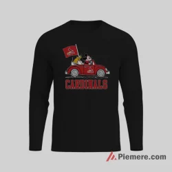 Mickey Mouse And Pluto Road Trip St Louis Cardinals Shirt on black long sleeve shirt for men graphic tee