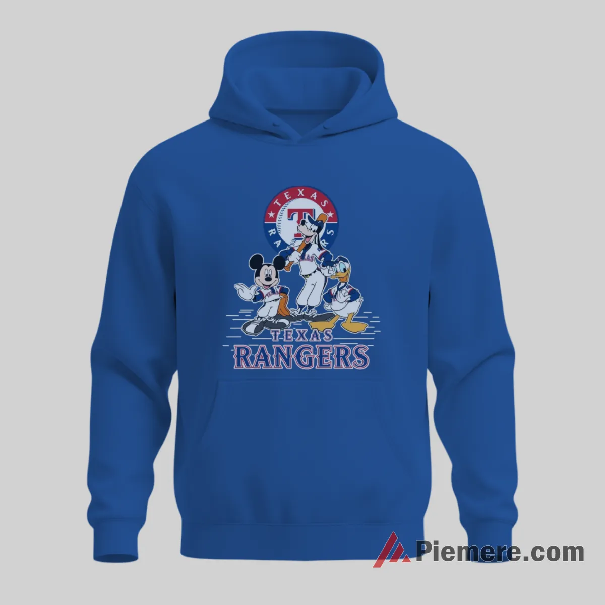 Mickey Mouse Donald Duck And Goofy Texas Rangers Champions Shirt on royal blue hoodie for men graphic tee