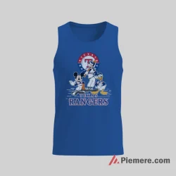 Mickey Mouse Donald Duck And Goofy Texas Rangers Champions Shirt on royal blue tank top for men graphic tee