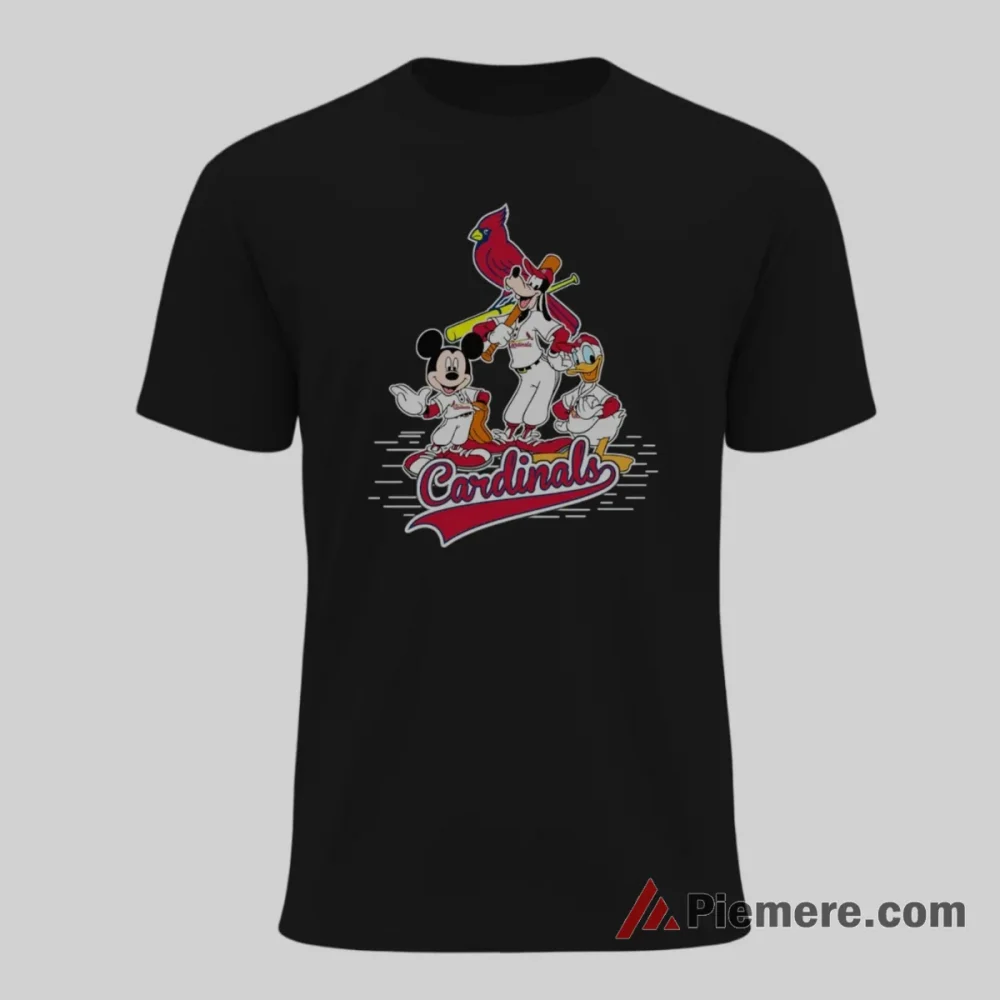 Mickey Mouse Donald Duck Goofy Champions St Louis Cardinals Shirt on black short sleeve shirt for men graphic tee
