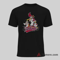 Mickey Mouse Donald Duck Goofy Champions St Louis Cardinals Shirt on black short sleeve shirt for men graphic tee