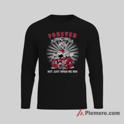 Mickey Mouse Donald Duck Goofy Kansas City Chiefs Forever Fan Shirt on black long sleeve shirt for men graphic tee