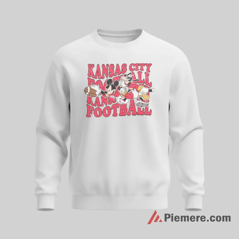 Mickey Mouse Donald Duck Goofy Kansas City Chiefs Retro Football Shirt on graphic shirt for men graphic tee
