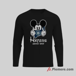 Mickey Mouse Haters Gonna Hate Seattle Mariners Shirt on black long sleeve shirt for men graphic tee