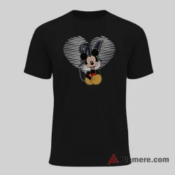 Mickey Mouse Heart Milwaukee Brewers Cartoon Fan Shirt on black short sleeve shirt for men graphic tee