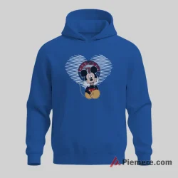 Mickey Mouse Heartfelt Texas Rangers Baseball Fan Shirt on royal blue hoodie for men graphic tee