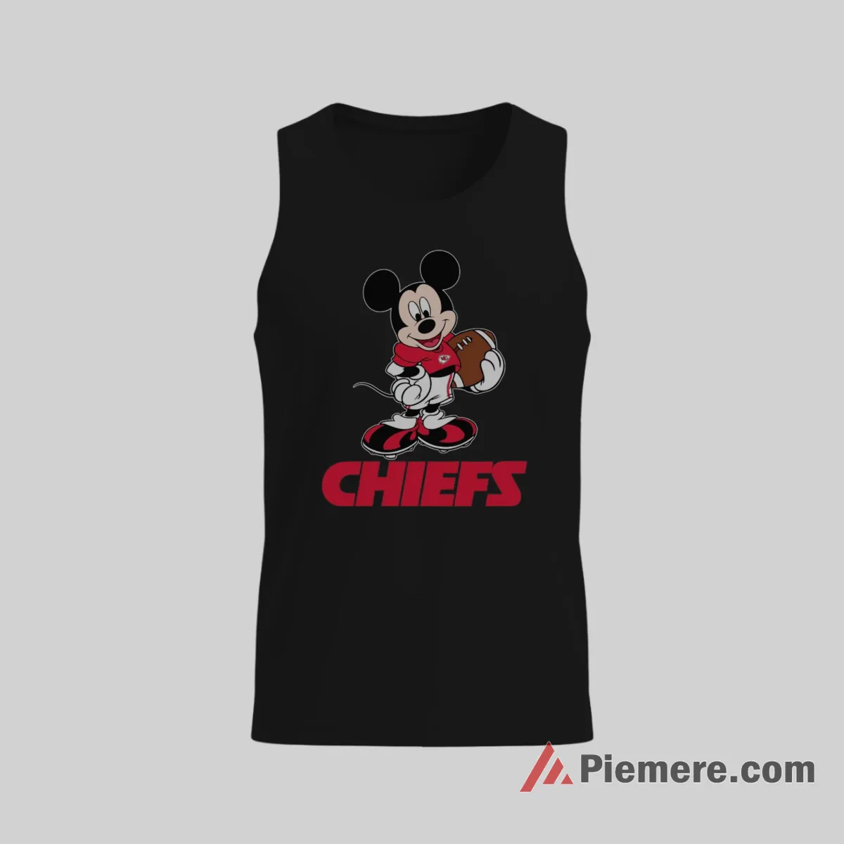 Mickey Mouse Kansas City Chiefs Classic Football Fan Shirt on black tank top for men graphic tee